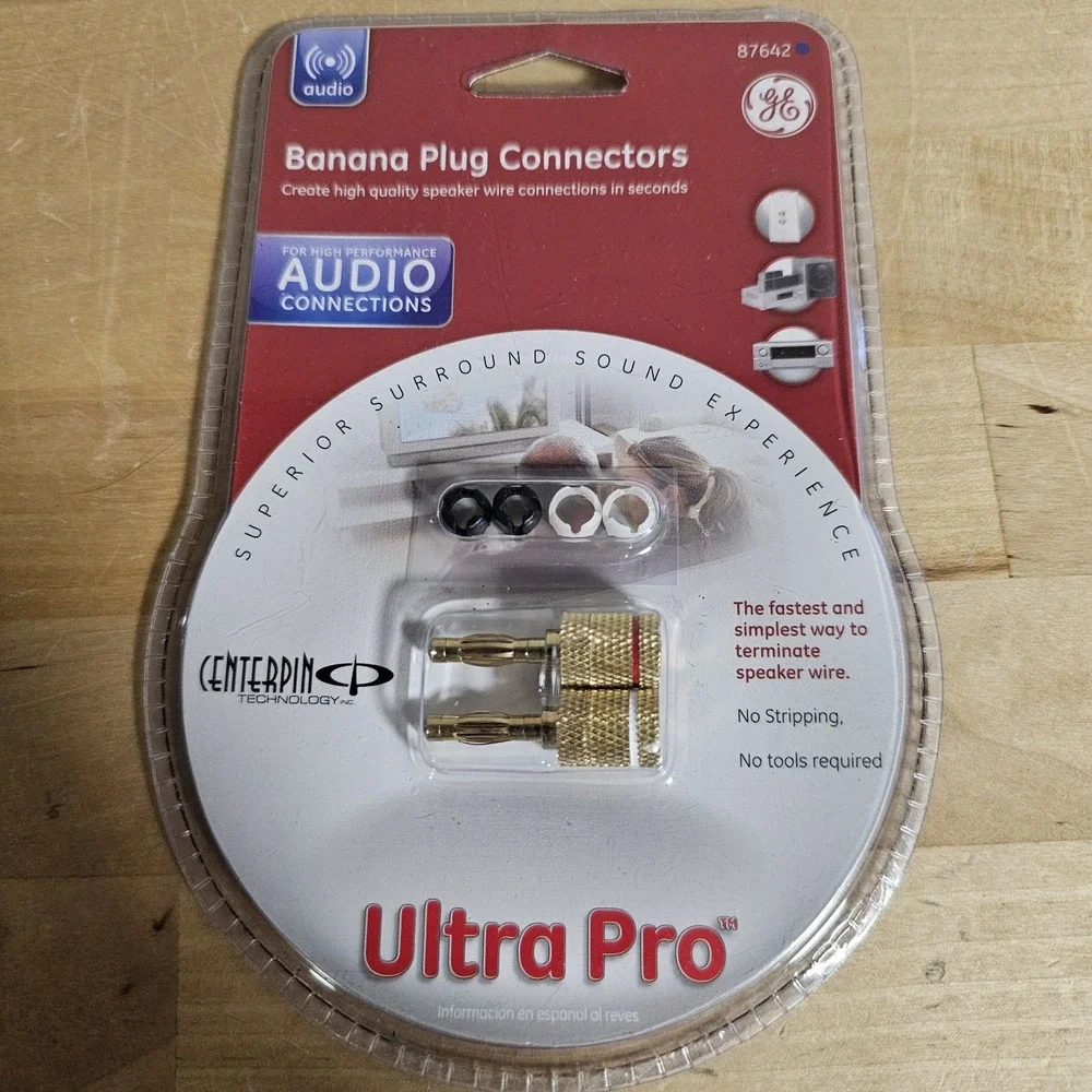 GE Banana Plugs 87642 Center Pin Ultra Pro New‎ Audiophile